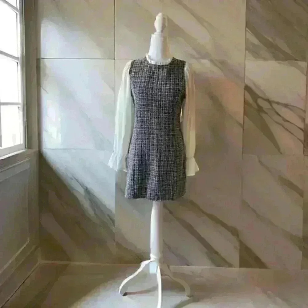 Gray/White Dress